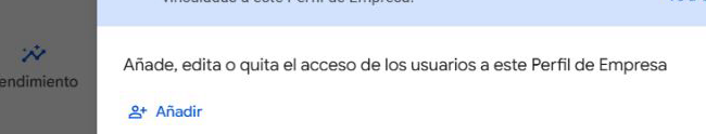 Pantalla Usuarios y acceso de Google con el botón Añadir
