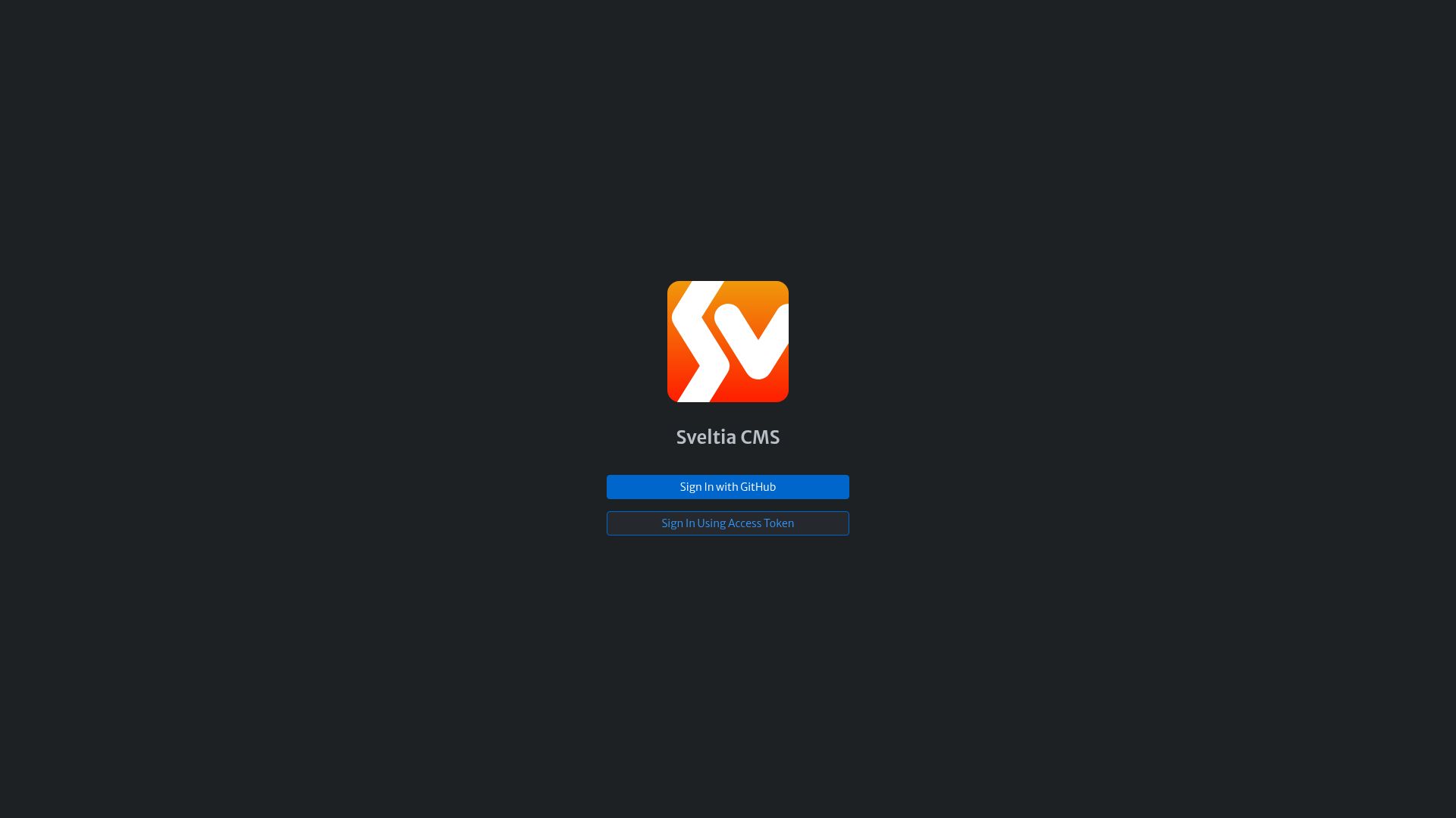 Pantalla de acceso al panel, con el botón “Sign In with GitHub”